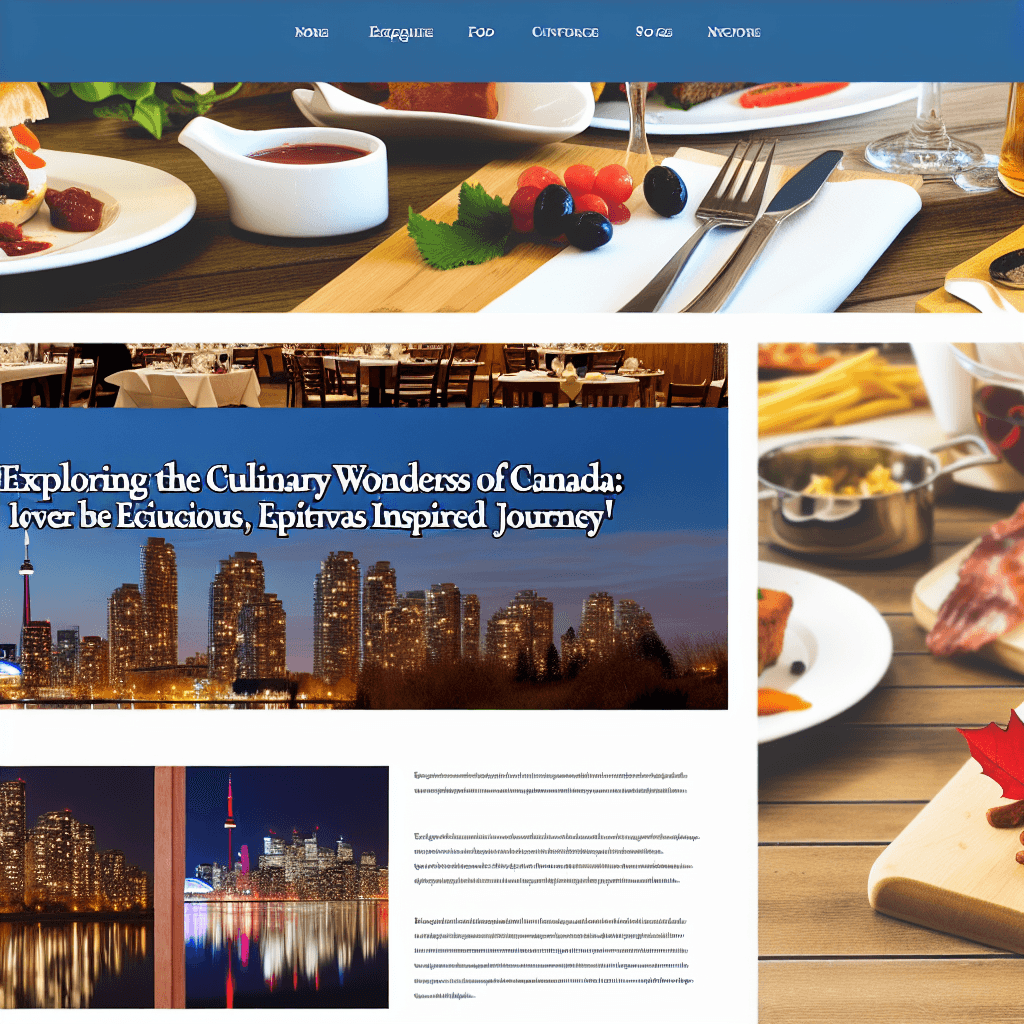 Exploring the Culinary Wonders of Canada: An Epicurious Inspired Journey Exploring the Culinary Wonders of Canada: An Epicurious Inspired Journey - Cover Image